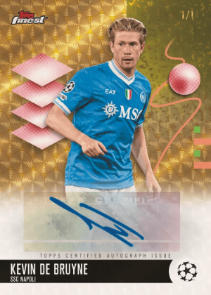 2025-26 Topps Finest UEFA Club Competitions Soccer Base Auto SuperFractor Kevin De Bruyne MOCK UP