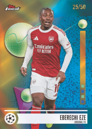 2025-26 Topps Finest UEFA Club Competitions Soccer Base Common Gold Refractor Eberechi Eze MOCK UP