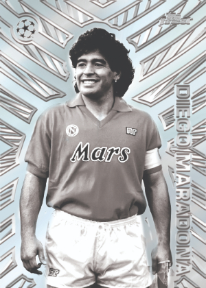 2025-26 Topps Finest UEFA Club Competitions Soccer Finest Idols Silver Diego Maradona MOCK UP