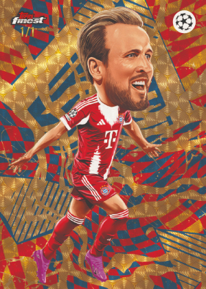 2025-26 Topps Finest UEFA Club Competitions Soccer Headliners SuperFractor Harry Kane MOCK UP