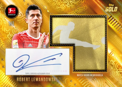 2025-26 Topps Gold Bundesliga Soccer Auto Relic Robert Lewandowski MOCK UP
