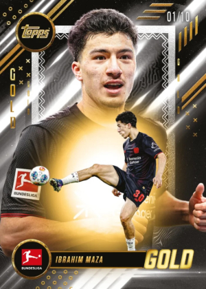 2025-26 Topps Gold Bundesliga Soccer Base Gold Black Ibrahim Maza MOCK UP