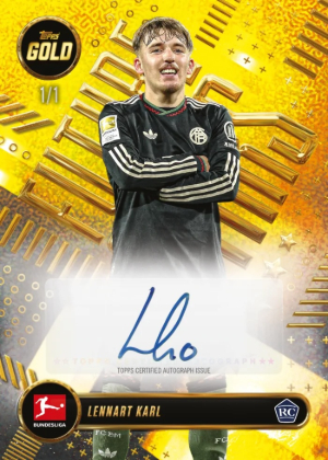 2025-26 Topps Gold Bundesliga Soccer Future Stars Auto Gold Lennart Karl MOCK UP
