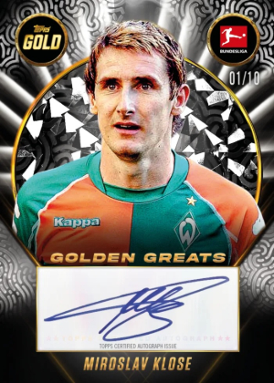 2025-26 Topps Gold Bundesliga Soccer Golden Greats Auto Black Miroslav Klose MOCK UP