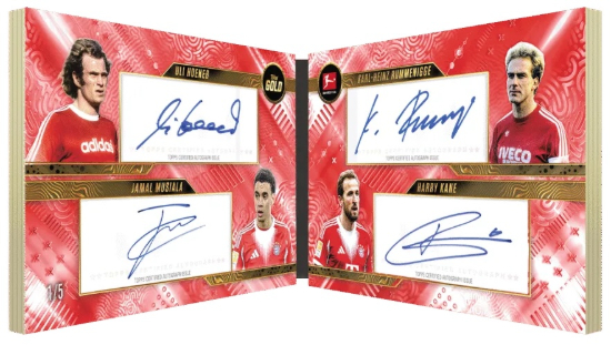 2025-26 Topps Gold Bundesliga Soccer Quad Auto MOCK UP