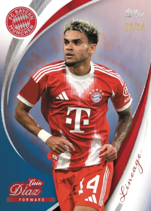 2025-26 Topps Lineage Bayern Munchen Base Icons Bavarian Blue Luis Diaz MOCK UP