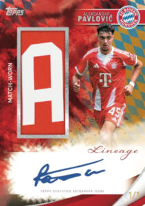 2025-26 Topps Lineage Bayern Munchen Nameplate Auto Relic Aleksandar Pavlovic MOCK UP