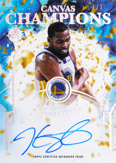 2025-26 Topps Motif Basketball Canvas Champions Auto Platinum Kevin Durant MOCK UP
