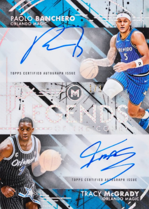2025-26 Topps Motif Basketball Legends of the Court Dual Auto Tracy McGrady, Paolo Banchero MOCK UP