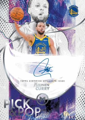 2025-26 Topps Motif Basketball Pick and Pop Art Auto Stephen Curry MOCK UP