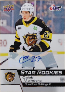 2025-26 Upper Deck CHL Base Auto Star Rookies Caleb Malhotra