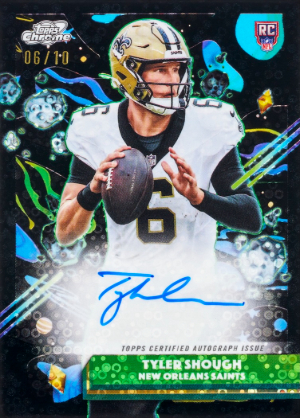 2025 Topps Cosmic Chrome Football Cosmic Chrome Auto Black Eclipse Tyler Shough MOCK UP 2025 Topps Cosmic Chrome Football Cosmic Chrome Auto Black Eclipse Tyler Shough MOCK UP