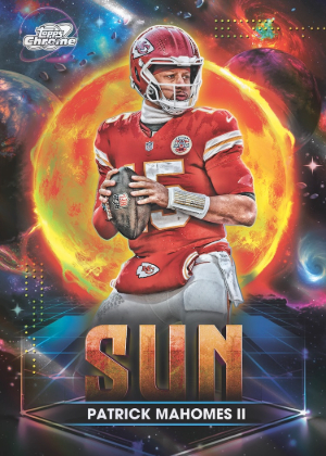 2025 Topps Cosmic Chrome Football Planetary Pursuit Sun Patrick Mahomes MOCK UP 2025 Topps Cosmic Chrome Football Planetary Pursuit Sun Patrick Mahomes MOCK UP