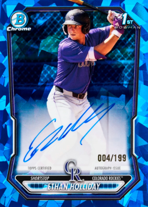 2026 Bowman Sapphire Baseball Bowman Sapphire Chrome Prospect Auto Ethan Holliday MOCK UP