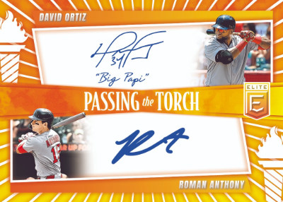 2026 Donruss Elite Baseball Passing the Torch David Ortiz, Roman Anthony MOCK UP