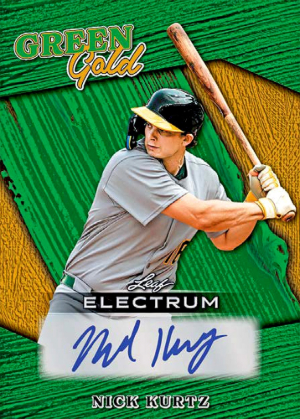 2026 Leaf Electrum Baseball Green Gold Nick Kurtz MOCK UP 2026 Leaf Electrum Baseball Green Gold Nick Kurtz MOCK UP