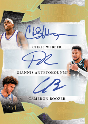 2026 Leaf Spectacular Football Herographics 3 Sports Chris Webber, Giannis Antetokounmpo, Cameron Boozer MOCK UP
