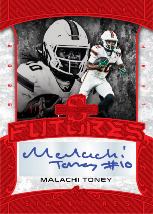 2026 Leaf Spectacular Football Spectacular Futures Auto Malachi Toney MOCK UP