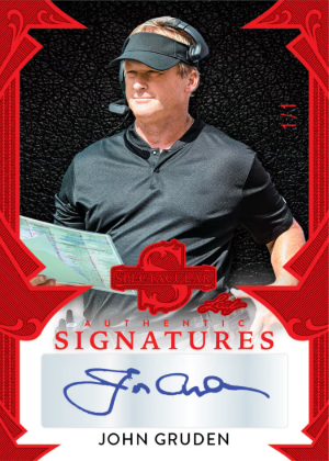 2026 Leaf Spectacular Football Spectacular Signatures Jon Gruden MOCK UP