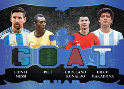 2026 Leaf Spectacular Football The GOATs of Sport Lionel Messi, Pelé, Cristiano Ronaldo, Diego Maradona MOCK UP