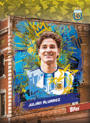 2026 Topps Argentina Team Set Soccer Base Block Julian Alvarez MOCK UP 2026 Topps Argentina Team Set Soccer Base Block Julian Alvarez MOCK UP