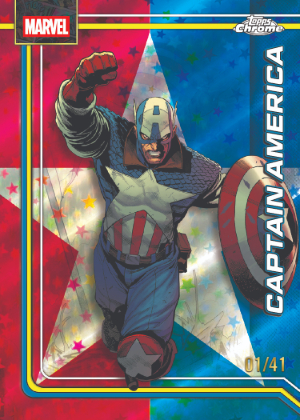 2026 Topps Chrome Marvel Comics Base Captain America Red Blue Star MOCK UP