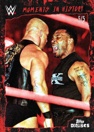 2026 Topps Decades WWE 1990s Edition Wrestling Base Moments in History Red Stone Cold, Mike Tyson MOCK UP