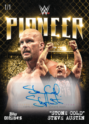2026 Topps Decades WWE 1990s Edition Wrestling Base Pioneers Auto Gold FoilFractor Stone Cold Steve Austin MOCK UP