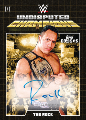 2026 Topps Decades WWE 1990s Edition Wrestling Base Undisputed Champions Auto Gold FoilFractor The Rock MOCK UP
