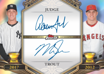 2026 Topps Finest Baseball Rookie Cup Dual Auto Aaron Judge, Mike Trout MOCK UP