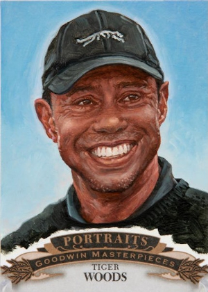 2026 Upper Deck Goodwin Champions Masterpieces Goudey Portraits Tiger Woods MOCK UP
