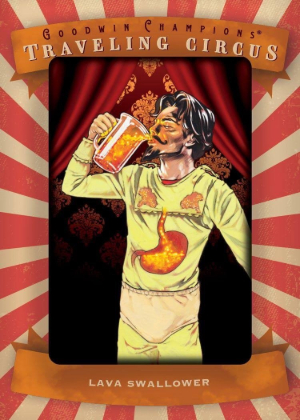 2026 Upper Deck Goodwin Champions Traveling Circus Manufactured Patches Lava Swallower MOCK UP