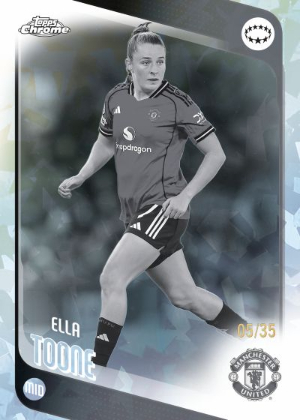 2025-26 Topps Chrome Sapphire UEFA Womens Champions League Base Black and White Sapphire Ella Toone MOCK UP 2025-26 Topps Chrome Sapphire UEFA Womens Champions League Base Black and White Sapphire Ella Toone MOCK UP