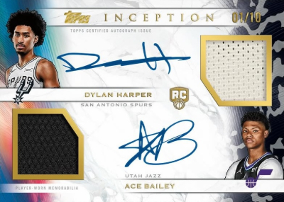 2025-26 Topps Inception Basketball Dual Rookie Relic Auto Ace Bailey, Dylan Harper MOCK UP 2025-26 Topps Inception Basketball Dual Rookie Relic Auto Ace Bailey, Dylan Harper MOCK UP