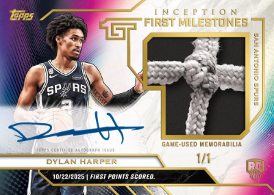 2025-26 Topps Inception Basketball NBA First Milestone Auto Relics Dylan Harper MOCK UP 2025-26 Topps Inception Basketball NBA First Milestone Auto Relics Dylan Harper MOCK UP