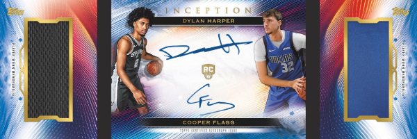2025-26 Topps Inception Basketball Rookie Relic Booklet Auto Dylan Harper, Cooper Flagg MOCK UP