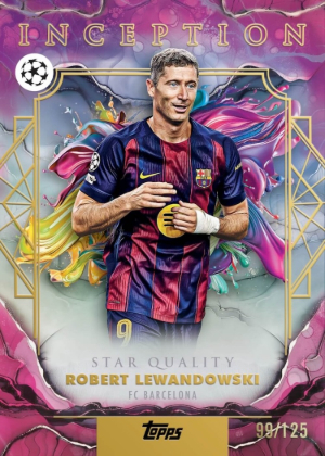 2025-26 Topps Inception UEFA Club Competitions Soccer Base Star Quality Robert Lewandowski MOCK UP 2025-26 Topps Inception UEFA Club Competitions Soccer Base Star Quality Robert Lewandowski MOCK UP