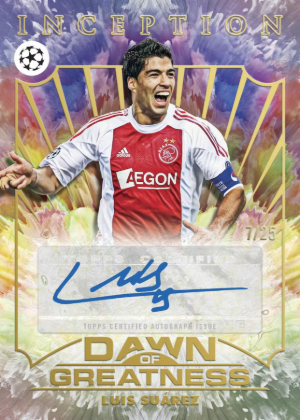 2025-26 Topps Inception UEFA Club Competitions Soccer Dawn of Greatness Auto Luis Suarez MOCK UP 2025-26 Topps Inception UEFA Club Competitions Soccer Dawn of Greatness Auto Luis Suarez MOCK UP