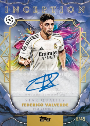 2025-26 Topps Inception UEFA Club Competitions Soccer Star Quality Auto Federico Valverde MOCK UP 2025-26 Topps Inception UEFA Club Competitions Soccer Star Quality Auto Federico Valverde MOCK UP