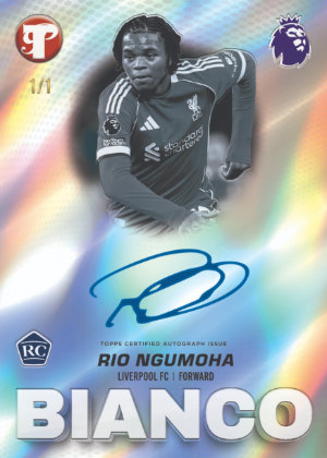 2025-26 Topps Pristine Premier League Soccer Pristine Bianco Auto Rio Ngumoha MOCK UP 2025-26 Topps Pristine Premier League Soccer Pristine Bianco Auto Rio Ngumoha MOCK UP