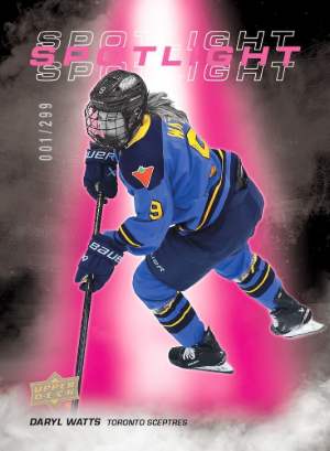 2025-26 Upper Deck PWHL Spotlight Pink Spectrum Daryl Watts MOCK UP 2025-26 Upper Deck PWHL Spotlight Pink Spectrum Daryl Watts MOCK UP