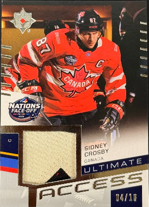 2025-26 Upper Deck Ultimate Collection Hockey Ultimate Access 4 Nations Face-Off Patch Sidney Crosby 2025-26 Upper Deck Ultimate Collection Hockey Ultimate Access 4 Nations Face-Off Patch Sidney Crosby