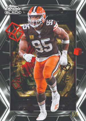 2025 Topps Chrome Black Football Depths of Darkness SuperFractor Myles Garrett MOCK UP 2025 Topps Chrome Black Football Depths of Darkness SuperFractor Myles Garrett MOCK UP