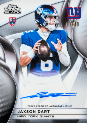 2025 Topps Chrome Black Football Rookie Auto White Refractor Jaxson Dart MOCK UP 2025 Topps Chrome Black Football Rookie Auto White Refractor Jaxson Dart MOCK UP