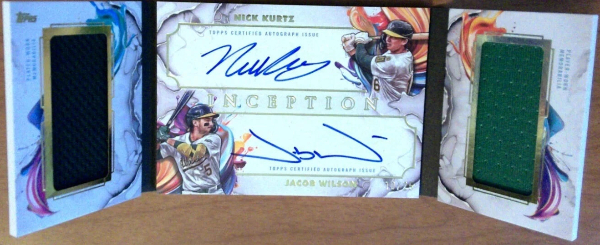 2025 Topps Inception Baseball Dual Auto Relic Book Nick Kurtz, Jacob Wilson 2025 Topps Inception Baseball Dual Auto Relic Book Nick Kurtz, Jacob Wilson