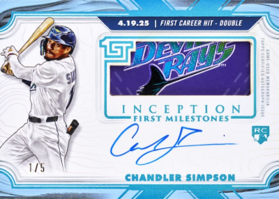 2025 Topps Inception Baseball MLB First Milestones Auto Patch Chandler Simpson MOCK UP 2025 Topps Inception Baseball MLB First Milestones Auto Patch Chandler Simpson MOCK UP