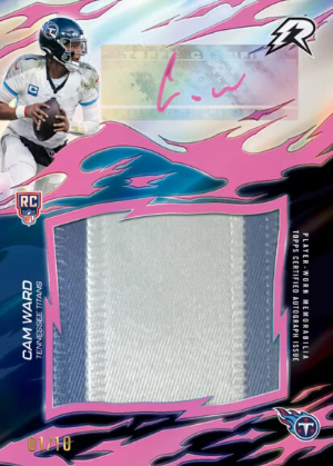 2025 Topps Resurgence Football Resurgence Rookie- Relic Signatures Pink Power Surge Cam Ward MOCK UP 2025 Topps Resurgence Football Resurgence Rookie- Relic Signatures Pink Power Surge Cam Ward MOCK UP
