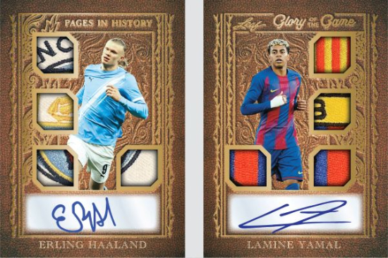 2026 Leaf Glory of the Game Soccer Pages in History Auto Relic Book Erling Haaland, Lamine Yamal MOCK UP 2026 Leaf Glory of the Game Soccer Pages in History Auto Relic Book Erling Haaland, Lamine Yamal MOCK UP