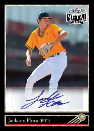 2026 Leaf Metal Draft Baseball 1992 Leaf Black Gold Auto Jackson Flora MOCK UP
