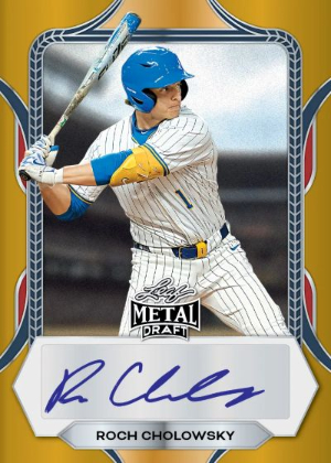 2026 Leaf Metal Draft Baseball Base Auto Roch Cholowsky MOCK UP